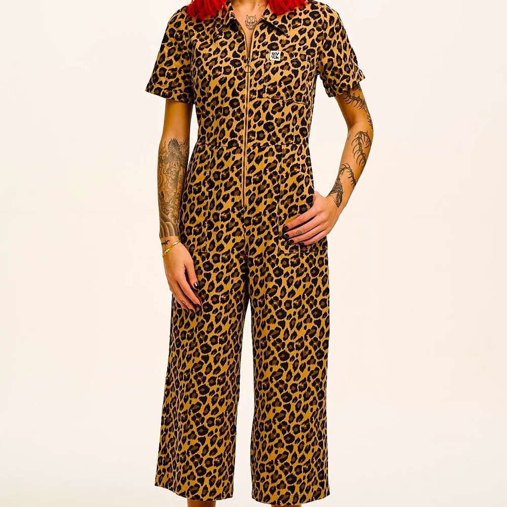 Lucy & Yak Leopard Print Cotton Jumpsuit! NWOT never worn! (UK - 10; US - 6)
